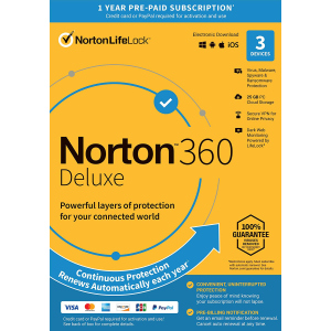 Антивірус Norton 360 Deluxe 25GB для 3 ПК на 1 рік ESD-електронний ключ у конверті (21409592) ТОП в Чернігові