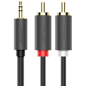 Інсертний кабель Ugreen AV102 3.5 мм to 2RCA Audio Cable 1 м Gray (904019621) краща модель в Чернігові