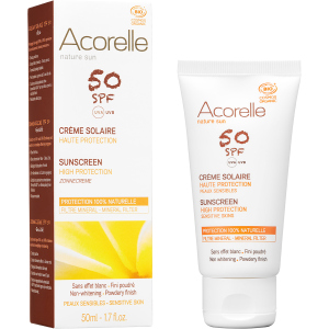 Сонцезахисний крем для обличчя Acorelle SPF50 органічний 50 мл (3700343046112) ТОП в Чернігові