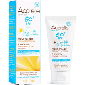 Сонцезахисний крем для дітей Acorelle SPF 50+ органічний 50 мл (3700343046082) краща модель в Чернігові