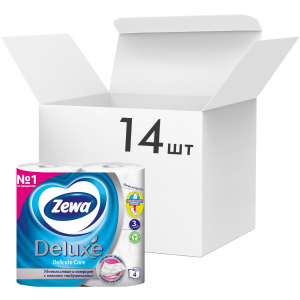Упаковка туалетного паперу Zewa Deluxe тришарового без аромату 14 шт по 4 рулони (7322540313376) краща модель в Чернігові
