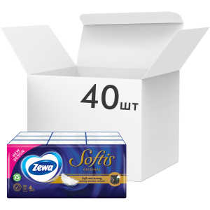 Упаковка носових хусток Zewa Softis чотиришарових кишенькових 40 шт по 9 пачок (7322540352313) краща модель в Чернігові