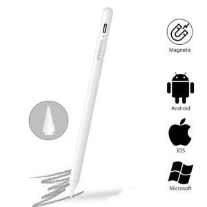 купить Стилус универсальный Goojodoq Active Magnetic 3 Gen Android iPhone (iPad до 2017) Type-C 1.2mm White