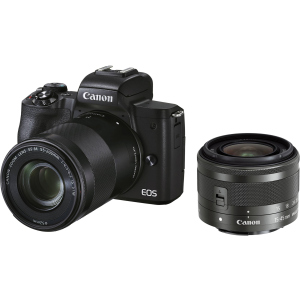 хорошая модель Фотоаппарат Canon EOS M50 Mark II + 15-45 IS STM + 55-200 IS STM Kit Black (4728C041) Официальная гарантия!