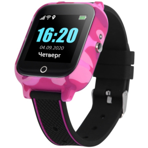 Детские телефон-часы с GPS трекером GOGPS ME Т01 Pink-Black (T01RD) ТОП в Чернигове