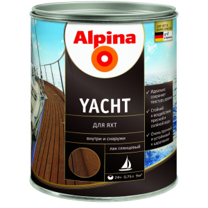 купить Лак алкидный для яхт Alpina Yacht 0,75л Прозрачный