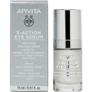 Сироватка інтенсивного догляду Apivita 5 в 1 для шкіри навколо очей 5-action Eye Serum 15 мл (5201279071660)