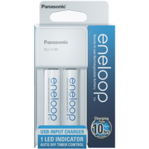 Зарядное устройство Panasonic Compact Charger USB+ Eneloop 2AA 1900 mAh NI-MH (K-KJ80MCC20USB) ТОП в Чернигове