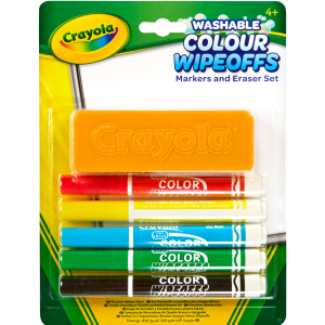 Набор фломастеров Crayola Washable для сухого стирания с щеткой 5 шт (256417.012) (0071662093020) в Чернигове