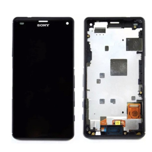 Дисплей (экран) для Sony D5803 Xperia Z3 Compact, D5833 + тачскрин, цвет черный, с передней панелью High Copy