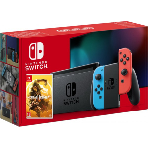 Nintendo Switch Neon Blue-Red (Upgraded version) + Гра Mortal Kombat 11 (російська версія) краща модель в Чернігові