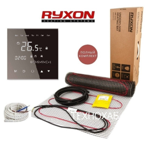 Теплый пол RYXON HM/2м² /400Ват/ 200Вт/м² двухжильный нагревательный мат с сенсорным программируемым терморегулятором WarmLife черного цвета ТОП в Чернигове