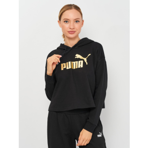 Худі Puma ESS+ Cropped Metallic Hoodie 58689101 M Puma Black-GOLD (4063699348941) краща модель в Чернігові