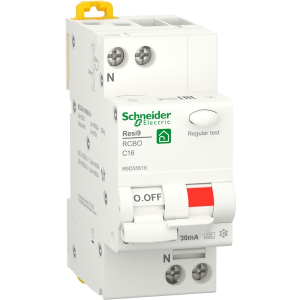 Диференціальний автоматичний вимикач Schneider Electric RESI9 16 А, 30 мА, 1P+N, 6кA, крива С, тип А ТОП в Чернігові