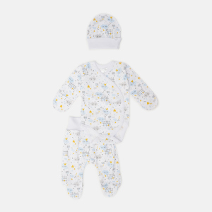 Комплект (боді+повзунки+чепчик) Garden Baby 40194-02 62 см Хмари блакитні (4824019402220) в Чернігові