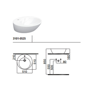 Умивальник IDEVIT 51 см Alfa 3101-0525 в Чернігові