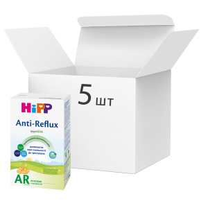 Упаковка дитячої сухої молочної суміші HiPP Anti-Reflux початкова 5 пачок по 300 г (9062300440420_9062300439462) ТОП в Чернігові