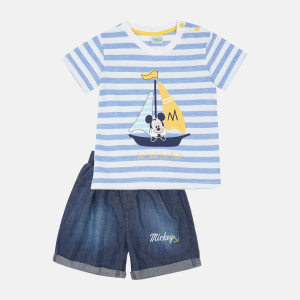 Костюм (футболка + шорти) Disney Mickey Mouse MC15449 80-86 см Білий з синім (8691109786630) ТОП в Чернігові