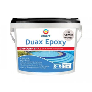 Двухкомпонентная эпоксидная затирка Eskaro Duax Epoxy 2 кг светлый мрамор арт - 44016