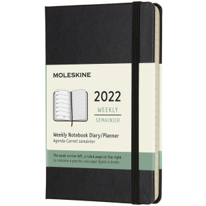 хороша модель Тижневик Moleskine 2022 9 х 14 см 144 сторінки Чорний (8056420855739)