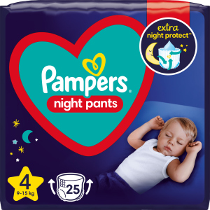 Підгузки-трусики нічні Pampers Night Pants Розмір 4 (9-15 кг) 25 шт (8006540234709) краща модель в Чернігові