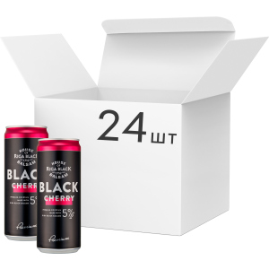 Упаковка слабоалкогольного напою Riga Black Balsam Cherry Cocktail 5% 0.33 л x 24 шт (4750012000838) надійний