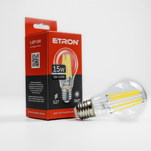 LED лампа ETRON Filament 1-EFP-104 A60 15W 4200K E27 ТОП в Чернігові