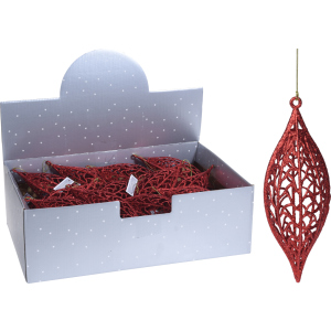 Набор елочных игрушек Christmas Decoration 8х8х22 см 24 шт Красный (CAA113260)