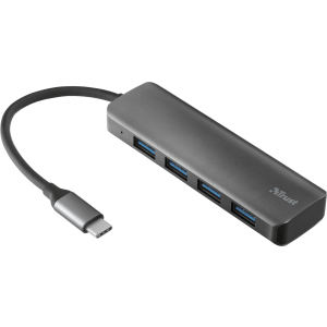 USB-хаб Trust Halyx USB-C to 4-Port USB-A 3.2 Aluminium (TR23328) ТОП в Чернігові