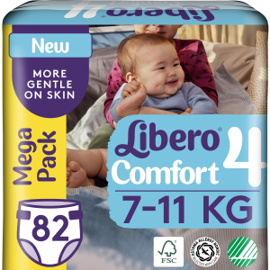 Підгузки Libero Ліберо Comfort 4 7-11 кг 82 шт одноразові (7322541083186)