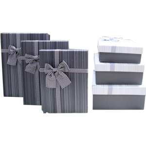хороша модель Набір подарункових коробок Ufo Dark Grey картонних 3 шт Темно-сірих (A131021 Набір 3 шт DARK GREY пря)