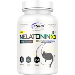 Мелатонін Genius Nutrition Melatonin-X3 90 таблеток (7359392901680)