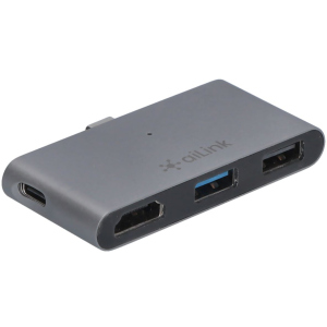 USB-хаб адаптер Ailink Aluminium USB-C 4K HDMI mini jack 3.5 мм Hub 5 в 1 Space Grey (AI-S8Pro_sg) в Чернігові