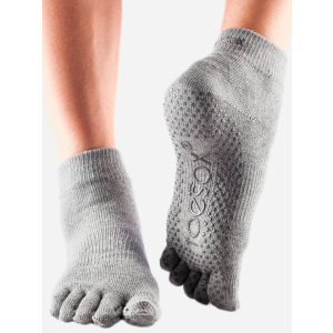 Шкарпетки ToeSox Grip Full Toe Ankle L (43-45) Сірі (841090108364) ТОП в Чернігові