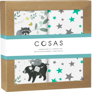 Набор пеленок Cosas Бязь Animals Wood Starfalls Mint Grey 80 х 100 2 шт (4822052074596)