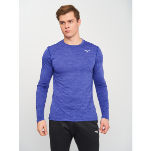 Рашгард Mizuno Impullse Core LS Tee J2GA752027 L Синий (5059431210187) лучшая модель в Чернигове