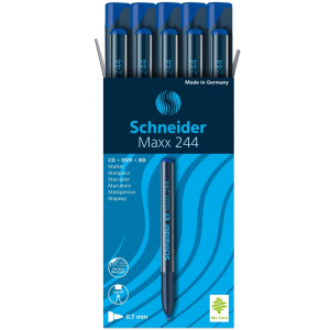 Набір маркерів для CD та DVD Schneider Maxx 244 0.7 мм Синій 10 шт (S124403) краща модель в Чернігові
