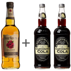 Набір віскі бурбон Four Roses, 0.7 л 40% + Напій газований Fentimans Curiosity Cola, 0.75 л + 0.75 л (1221000056630) ТОП в Чернігові