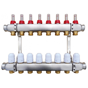Колектор для теплої підлоги Raftec RC03-09 з витратомірами в Чернігові