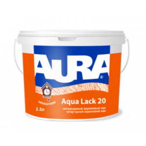 Лак інтер'єрний Aura Aqua Lack 20 Білий 2,5 л - акриловий водорозбавний інтер'єрний, після висихання безбарвний надійний