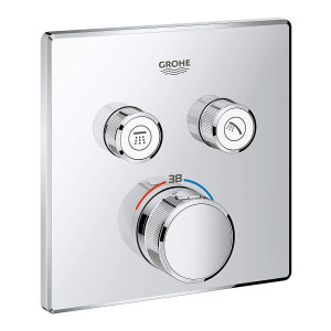 Внешняя часть смесителя без скрытой части GROHE Grohtherm SmartControl хром латунь 158x158мм 29124000 ТОП в Чернигове