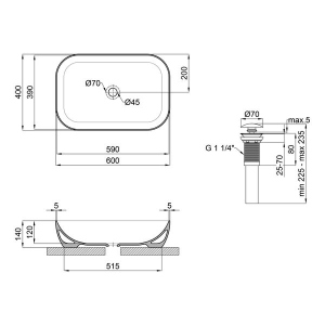 Раковина-чаша Qtap Robin 610x400x145 White з донним клапаном QT13112143PW лучшая модель в Чернигове