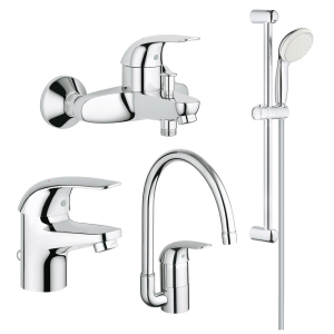 Набор смесителей 4  в 1 Grohe Euroeco 123242K (23262000+32743000+27598001+32752000) лучшая модель в Чернигове