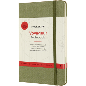 Нотатник Moleskine Voyageur 11.5 х 18 см 208 сторінок в лінійку Зелений В'яз (8053853603227) краща модель в Чернігові