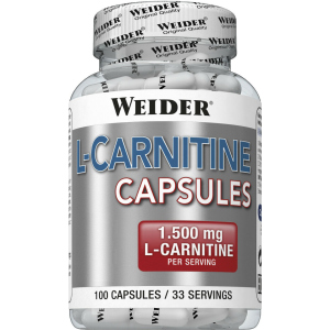 Жироспалювач Weider L-Carnitine 1500 100 капсул (4044782385715)