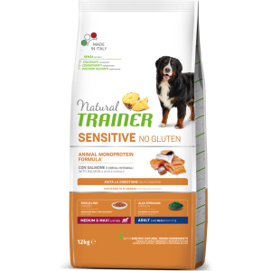 хорошая модель Сухой корм для собак Natural Trainer Dog Sensitive Adult Medium&Maxi с лососем и цельными зернами 12 кг (8059149252537)