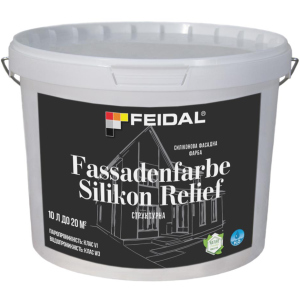 Силиконовая фасадная краска Feidal Fassadenfarbe Silikon Relief 10 л (4820232441275) лучшая модель в Чернигове