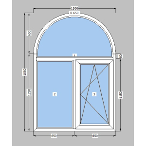 Арка металлопластиковая Rehau Euro 60 mm 1-створчатое поворотно-откидное, фурнитура Siegenia, 1300х1880 мм, белая лучшая модель в Чернигове