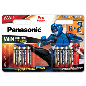 Батарейки Panasonic Pro Power лужні AAA блістер, 8 шт Power Rangers (LR03XEG/8B2FPR) в Чернігові