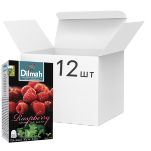 Упаковка чаю Dilmah чорного Малина 12 пачок по 20 пакетиків (19312631142218) в Чернігові